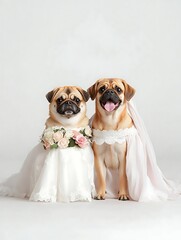 Dogs Wedding Studio Shot