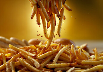 감자칩, 포테이토칩, 감자튀김, 튀김, 감자, 간식, 시장, 쏟다, 떨어지다, 페스트 푸드