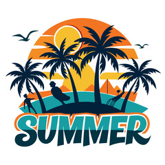 summer t shirt design vector