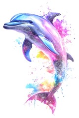 Dolphin Watercolor Artwork