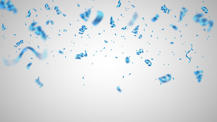 blue confetti explosion and ribbon background vector	