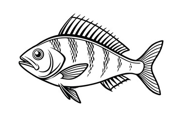 Fototapeta premium Fish vector silhouette on a white background