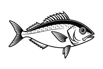 Fototapeta premium Fish vector silhouette on a white background