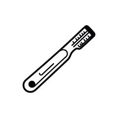 Clinical Rectal Thermometer Icon, Classic Outline Design On Transparent Background