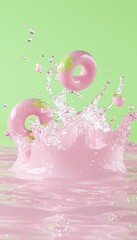 Donuts Splashing Liquid Green