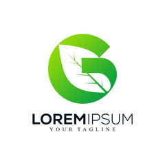 Abstract letter G with leaf logo design