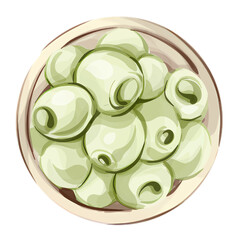 Olives and olive oil illustrated in watercolor capturing the essence of Italian cuisine and nature