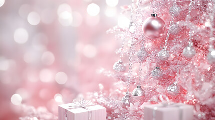 Fototapeta premium minimalist christmas，christmas, decoration, christmas tree, holiday, xmas, winter, decorations, celebration, presents, gift, santa claus，ornaments，new year，december，seasonal，gift, christmas, snow, tre