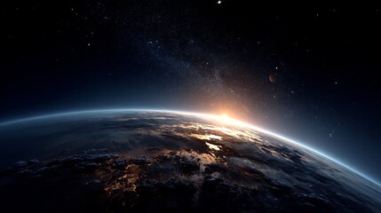 Underwater Planet Glowing Overview Oceans Starry