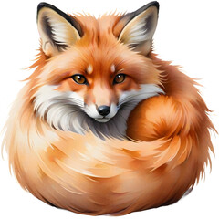 Fototapeta premium red fox curled up