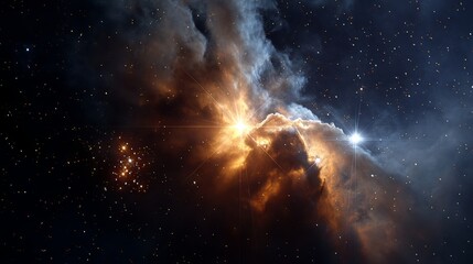 Fototapeta premium Generic Glowing Nebula Perspective Distance