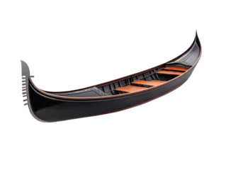 Gordijnen Elegant gondola cutout background venice digital art serene waters side view artistic journey © Nongkhane