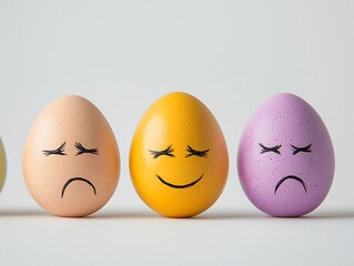 Eggs with Sad and Happy Faces