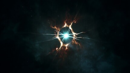 Generic Glowing Pulsar Scene Cosmic Spinning Dark Void