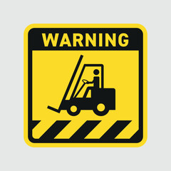 Forklift warning sign vector