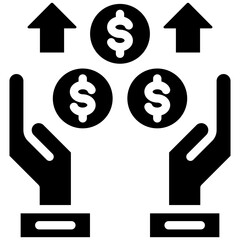 Profit Growth Glyph Icon Style