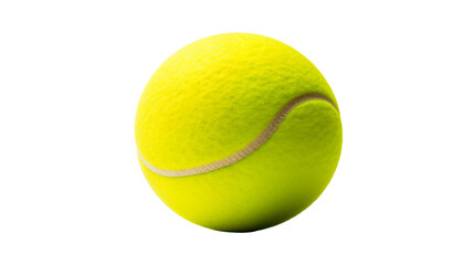 Isolated bright yellow tennis ball on a transparent background