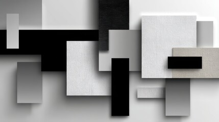 Dynamic black and white abstract painting, a minimalist monochrome artwork for modern interior design