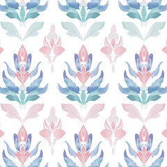 Minimal Thai Kanok pattern in pastel tones on white background for modern design.