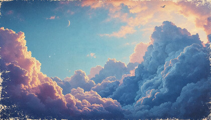 Vintage style of cloud and sky HD background