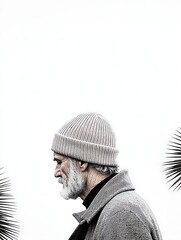 Elderly Man, Profile, Outdoors