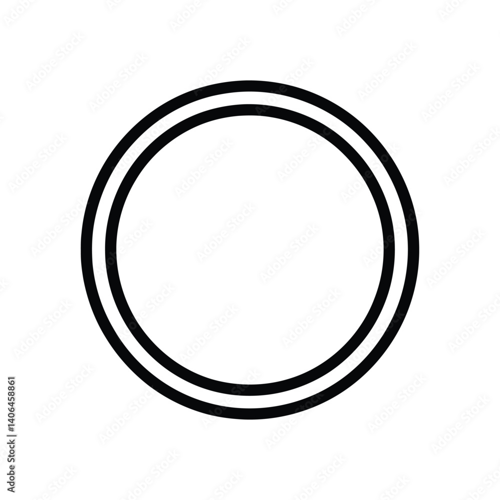 Poster double line circle shape bold outline simple geometry transparent background