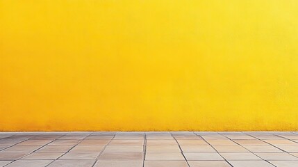 Fototapeta premium Yellow Wall and Grey Pavement Background