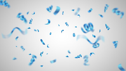 blue confetti explosion and ribbon background vector	