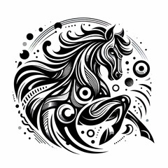 Fototapeta premium Abstract and artistic vector file of a horse