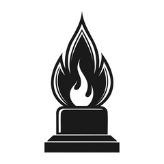 Fototapeta premium Eternal Flame Tribute silhouette vector on white background
