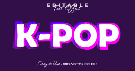 korean pop 3d logo template editable text effect style