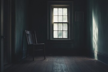 Empty room, sunlight through window