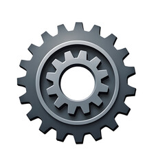 Industrial gear clipart artwork in a dynamic setting for technology and engineering concepts,isolated, transparent background, cut out