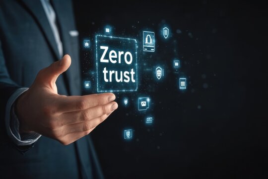Businessperson presenting zero trust concept