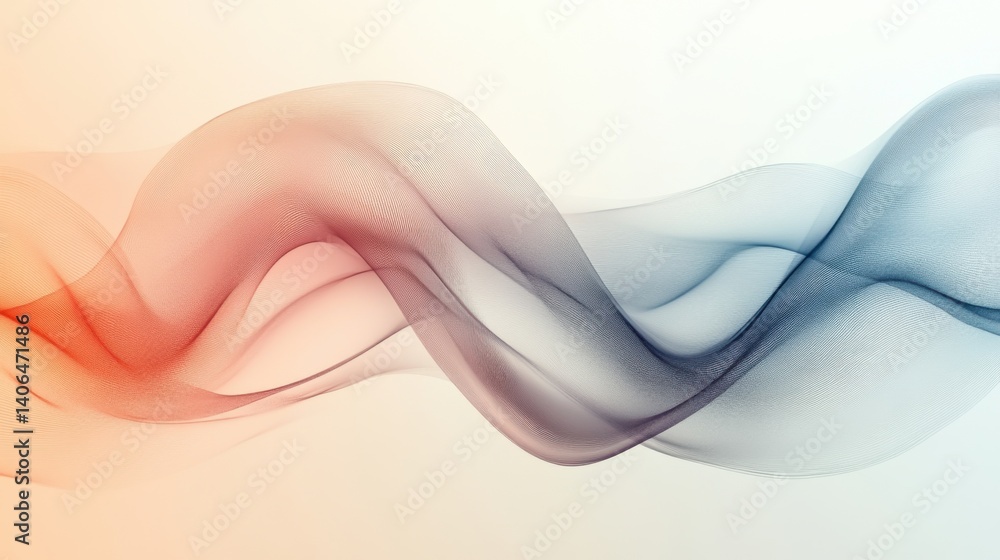 Aufkleber a flowing, abstract design featuring soft waves in warm and cool tones, creating a sense of motion a