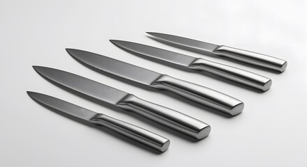 Sleek Stainless Steel Knife Set with Minimalist Modern Design
