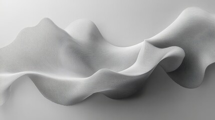 Obraz premium Abstract design featuring flowing, textured waves in monochromatic shades, creating a sense of movement and depth.