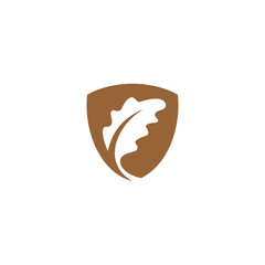 oak leaf logo shield strong mature, eco-friendly, businesses, educational, institutions, health, wellness, insurance, finance, woodworking.