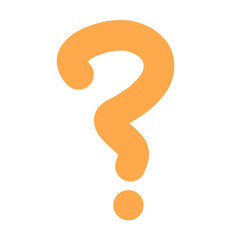 Hand-drawn orange question mark icon