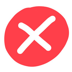 Hand-drawn red cross icon