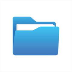 Blue File folder icon with documents