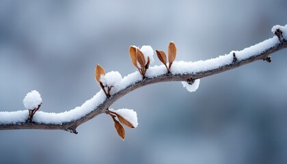 A close up of a branch covered in frost with the word winter on it
1