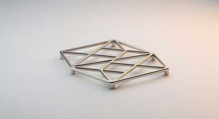 Fototapeta premium Geometric Silver Hot Pad with Minimalist Triangular Design