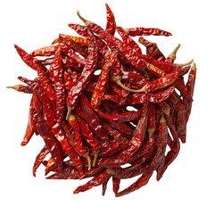 Dried red chilies pepper isolated on white background