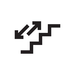 Stairs and two-way arrow icons. Vector.
