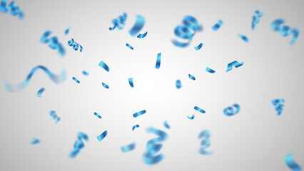 blue confetti explosion and ribbon background vector	