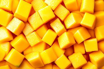 Vibrant cubes of fresh mango, perfect for healthy recipes.