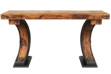 Rustic Farmhouse Wood Console Table Unique Design Iron Legs