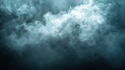 A swirling cloud of mist or smoke in shades of blue and gray, creating a mysterious and ethereal atmosphere.