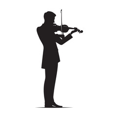 Fototapeta premium Violinist silhouette vector illustration